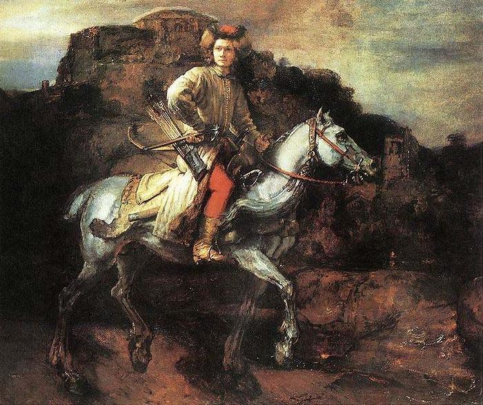 REMBRANDT Harmenszoon van Rijn The Polish Rider  A Lisowczyk on horseback. oil painting image